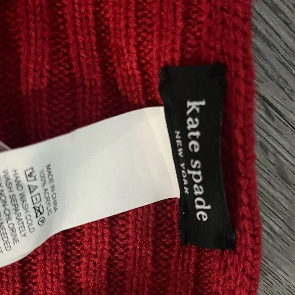 Kate Spade New York Bow Knit Scarf In Garnet Red
